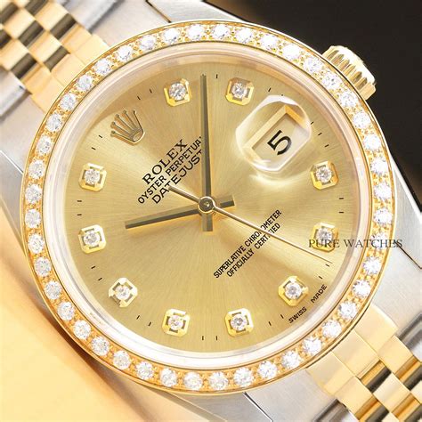 rolex 18k with diamond gents ring|Rolex watches for sale.